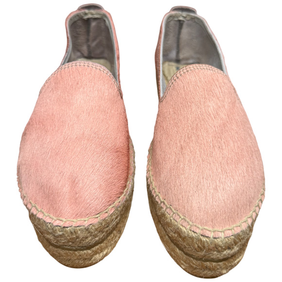 MANEBI Platform Espadrilles Women 36/US6 Rose Calf Hair Double Sole Casual Shoes - Picture 7 of 9